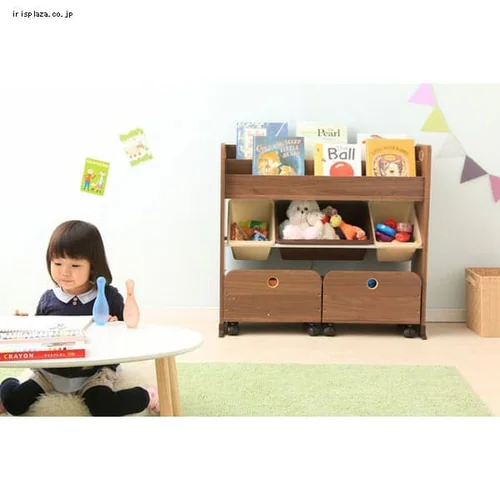 おもちゃ 収納 ボックス 絵本棚付き STHR-13 キャロット_29