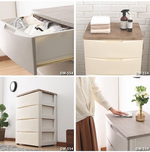 チェスト 4段 収納ボックス タンス デザインウッドトップチェスト DW