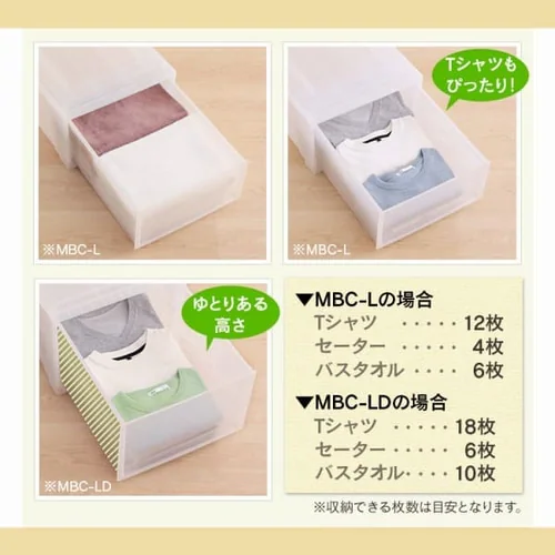 収納ケース スリムチェスト コンパクト クリア キャスター付き 引き出し ナチュラル MSC-040_16