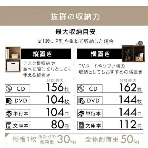 カラーボックス 2段 CX-2 ブラウン_14