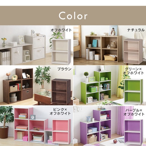 カラーボックス 2段 CX-2 グリーン／オフホワイト K264854 │アイリス