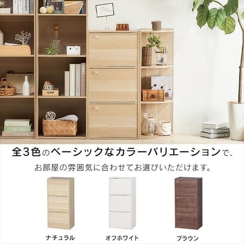 木製扉付】カラーボックス 3段 CX-33D ブラウン K227897 │アイリス