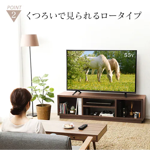 オープンテレビ台 150cm (スタンダード) W1500 OTS-150S-WN ウォールナット_6
