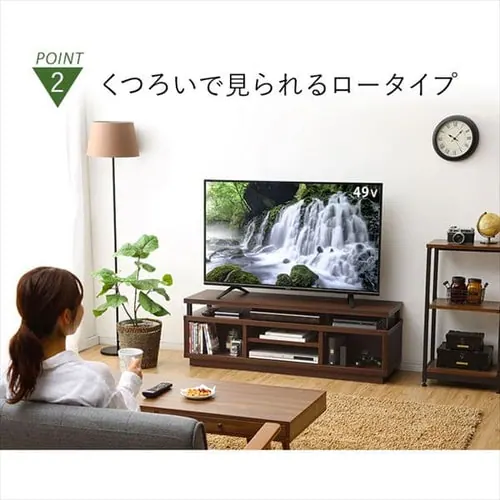 【訳あり】オープンテレビ台 126cm (ミドル) W1250 OTS-125M-DW ダークウォールナット_7