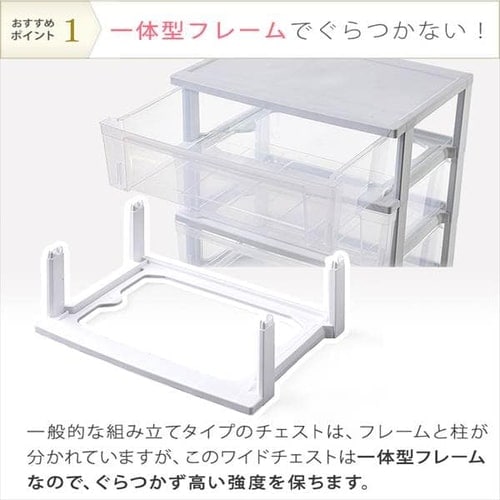 チェスト 3段 収納ボックス タンス スリムチェスト NSS-323 ホワイト