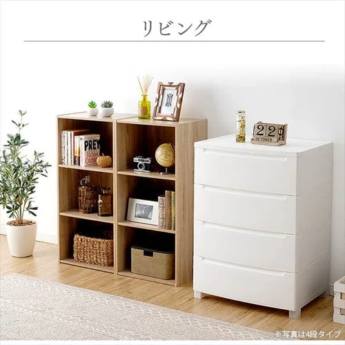 【2個セット】ノックダウンチェスト ホワイト KDMG-565_11