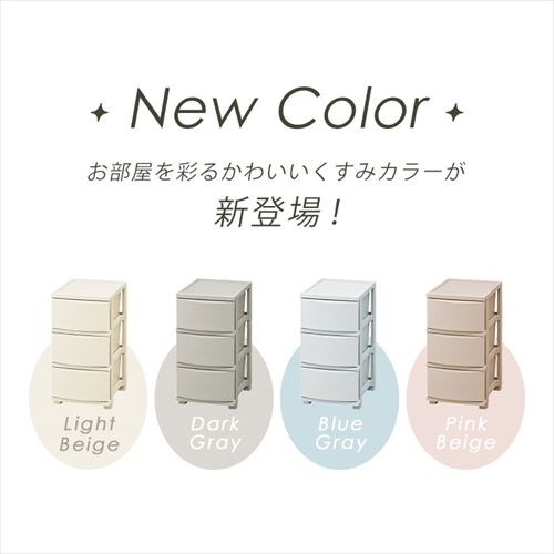 【訳あり】チェスト 3段 収納ボックス タンス コロネチェスト CLN-323 ブルー/ホワイト _2