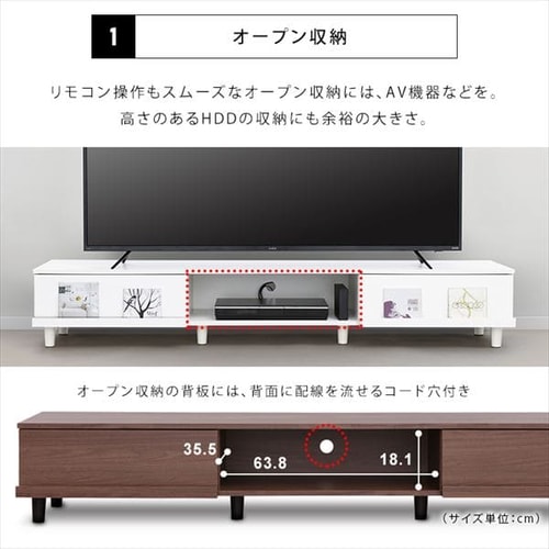 テレビ台 ボックスタイプ 180cm BAB-180A ウォールナット K284509