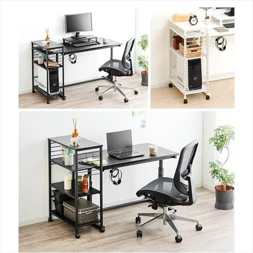 デスクサイドワゴン キャスター付き DSW-600 ブラック_2