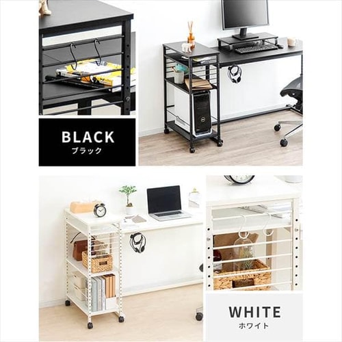 デスクサイドワゴン キャスター付き DSW-600 ブラック K285264