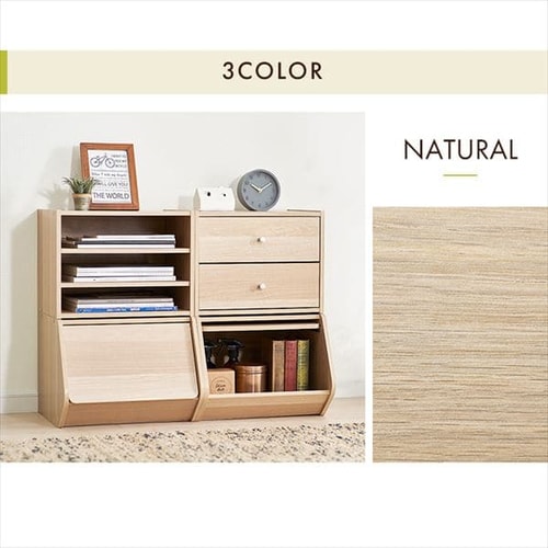 2個セット】カラーボックス 扉付き スタックボックス STB-300D