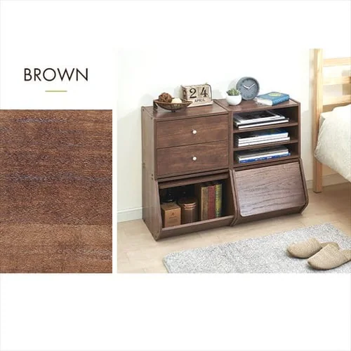 【2個セット】カラーボックス 扉付き スタックボックス STB-300D ナチュラル_20