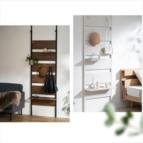 ウッドウォールラック ハーフ棚板付き WLR-HT62 ウォールナット/ブラック_11