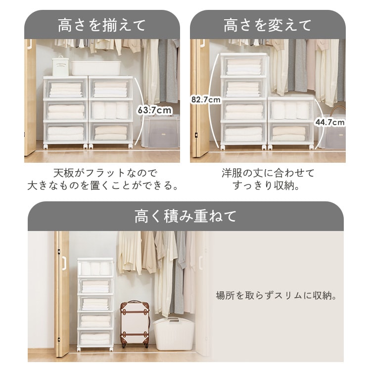 2個セット】クローゼットチェスト 収納ケース ライトベージュ NSCLZ