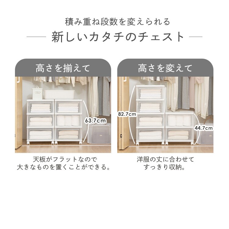 つ*し様 ◆クローゼット収納◆チェスト◆W600◆CJT01-A◆ 奥行が選べる隠しキャスター付きチェスト 深めのクローゼットタイプ