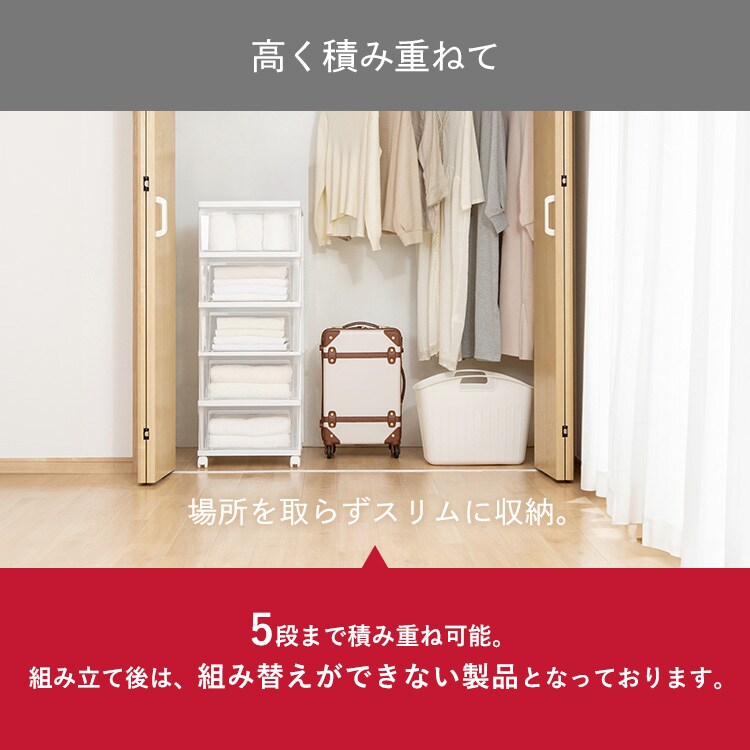 つ*し様 ◆クローゼット収納◆チェスト◆W600◆CJT01-A◆ クローゼットチェスト 収納ケース ホワイト/クリア NSCLZ503 K288060