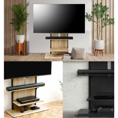 テレビ台 スタンドタイプ UTS-900R-BO ブラックオーク【代引き不可