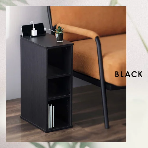 ナイトテーブル棚付き NTB-180R ブラック_3