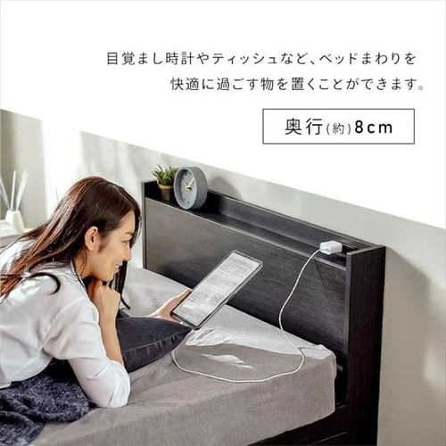 【マットレスセット】ベッド セミシングル 収納付き DSBM-SS ライトナチュラル_22