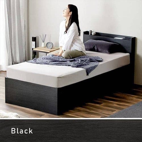 【マットレスセット】ベッド セミシングル 収納付き DSBM-SS ライトナチュラル_28