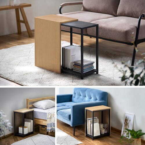 伸縮サイドテーブル SST-380 ウォールナット/ブラック K296372