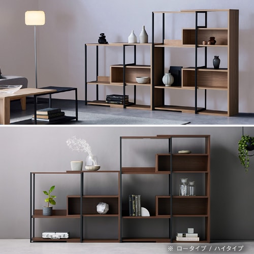 収納棚 オープンラック スライドオープンシェルフ ロータイプ SOS-797