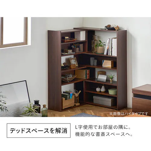 ラック 木製 伸縮可能 ロータイプ WSLR-800 ウォールナット_5