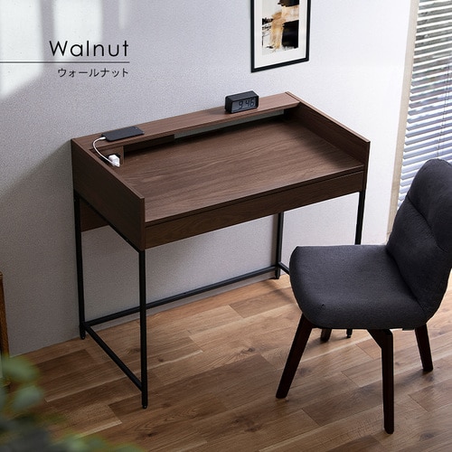 デスク リビングデスク LVD-890 ウォールナット/ブラック K296766