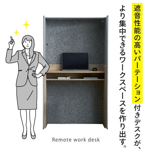 机 デスク パーテーション リモートワーク 吸音 RWD-8014 グレー