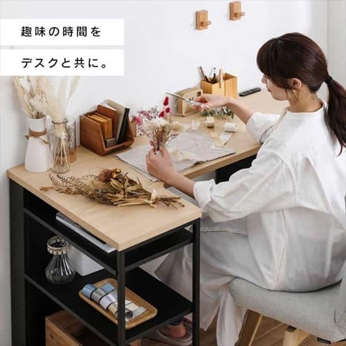机 デスク L型 収納付き SDKL-1125 ナチュラル/ブラック K297277