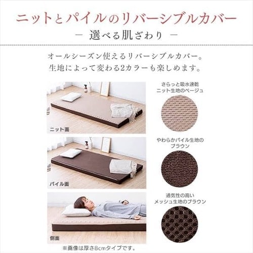 マットレス シングル 高反発 厚さ4cm ウレタン リバーシブルカバー