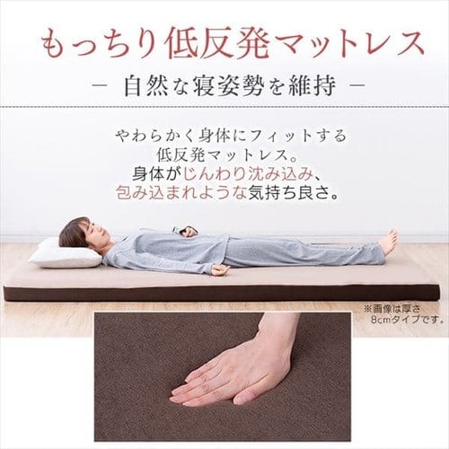 マットレス セミダブル 低反発 厚さ4cm ウレタン リバーシブルカバー
