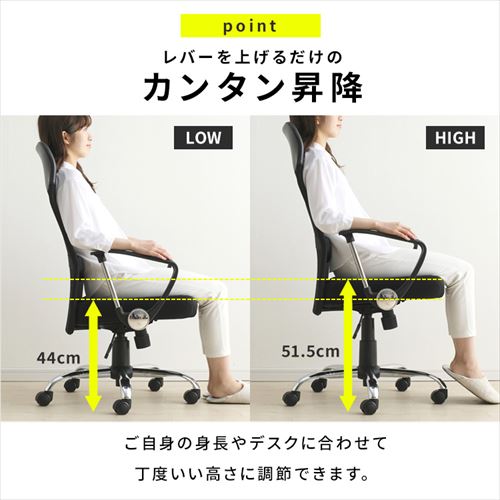 椅子 チェア アームレスト付き メッシュ ハイバック OFC-MBH ネイビー