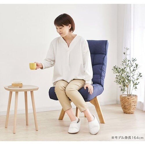 【訳あり】回転ファブリックチェア FAC-K ブルー_4