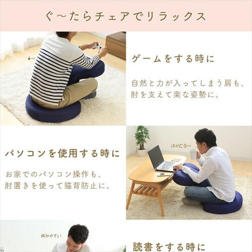 【訳あり】ぐ〜たらチェア GUC-1ネイビー_2