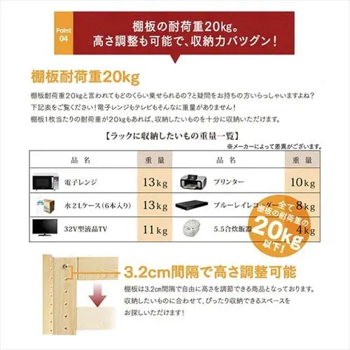 【訳あり】ウッディラック 5段 WOR-8318 ナチュラル_11