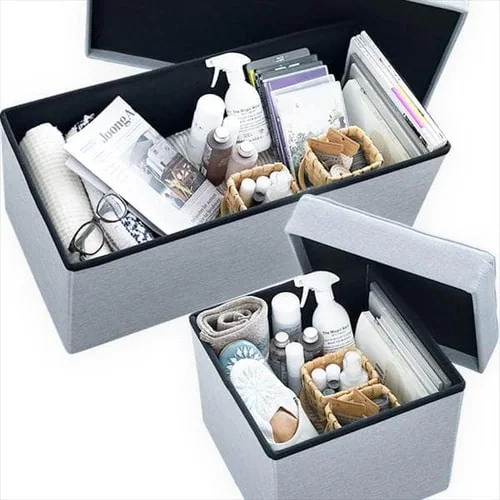 スツール 収納付き 折りたたみ ワイド SSTR-76 ライトグレー_4