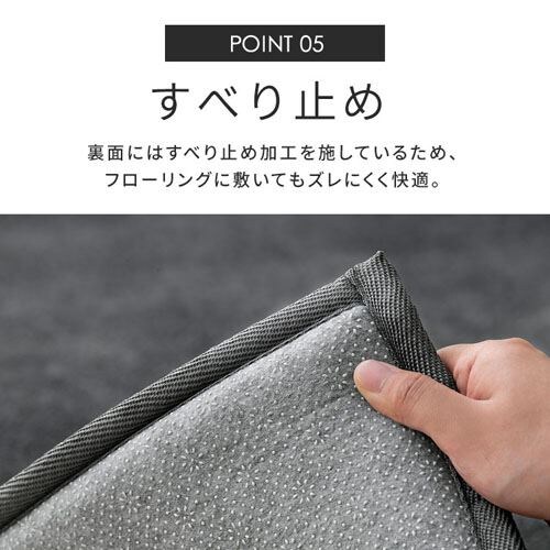 ラグ ラ・クッションラグ 185cm×185cm 2畳 厚さ3cm ブルー ACRB-1818