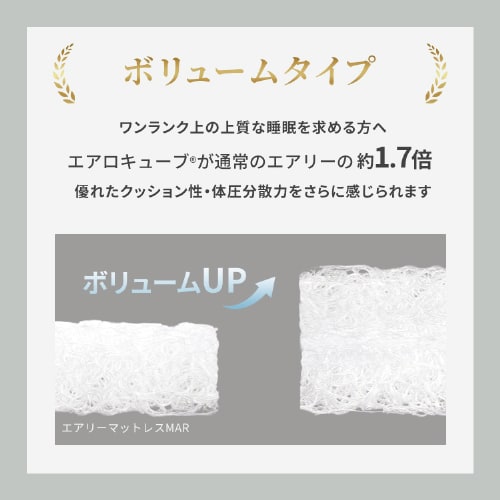 Airy マットレス 3つ折り 厚さ9cm ボリュームタイプ シングル ホワイト