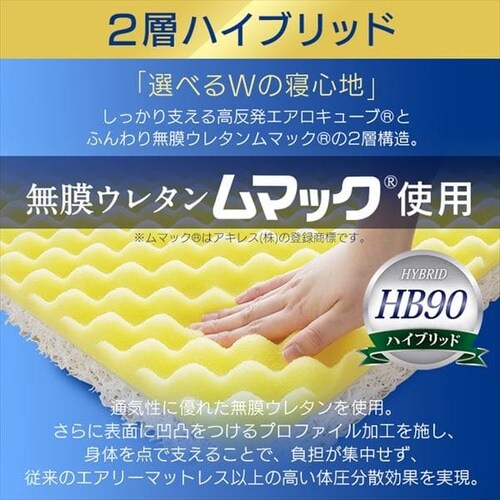 エアリーハイブリッドマットレス ダブル HB90-D K530336F │アイリス