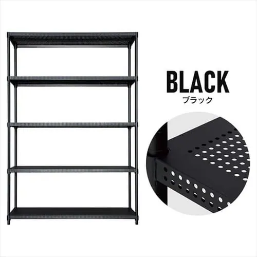 スチールラック 幅120cm メタルラック パンチング 5段 CMR-P1218J ホワイト (ポール直径25mm・棚板5枚)_12