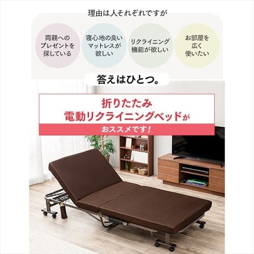 ベッド シングル 折りたたみ 電動 リクライニング 厚さ10cm OTB-FDN