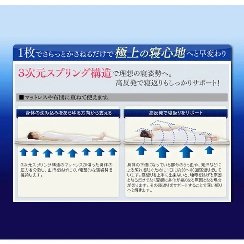 【訳あり】エアリー敷きパッド リバーシブルタイプ セミダブル PAR-SD _4