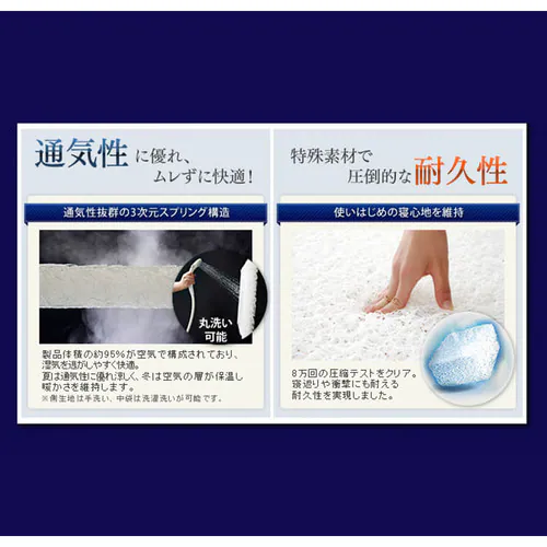 【訳あり】エアリー敷きパッド リバーシブルタイプ セミダブル PAR-SD _5