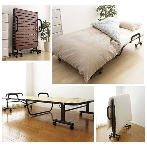 ベッド シングル すのこ 折りたたみ ハイタイプ ナチュラルホワイト