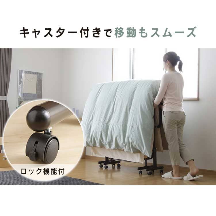 ベッド シングル すのこ 折りたたみ ハイタイプ OTB-WH ブラウン