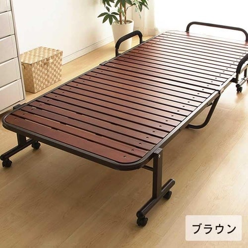 ベッド シングル すのこ 折りたたみ ハイタイプ ナチュラルホワイト