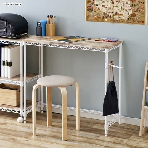 カラーメタルラック 幅81cm デスク CMM-D81361 ホワイト K537156