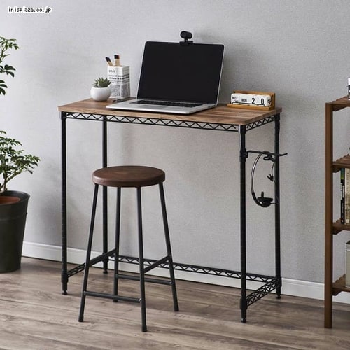 カラーメタルラック 幅81cm デスク CMM-D81361 ブラック K537157
