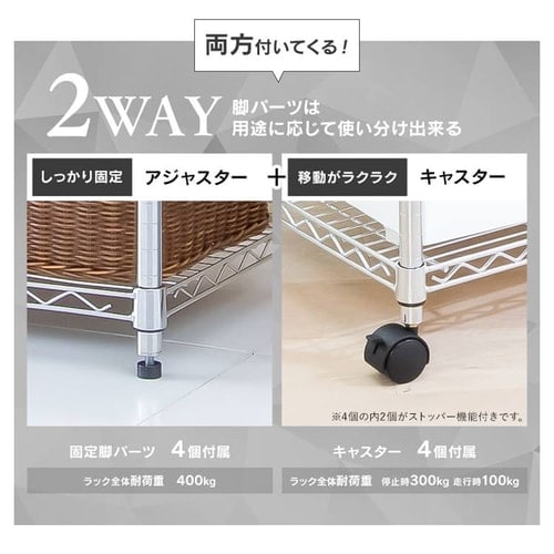 スチールラック 幅61cm メタルラック 4段 SE-6115JC K537263